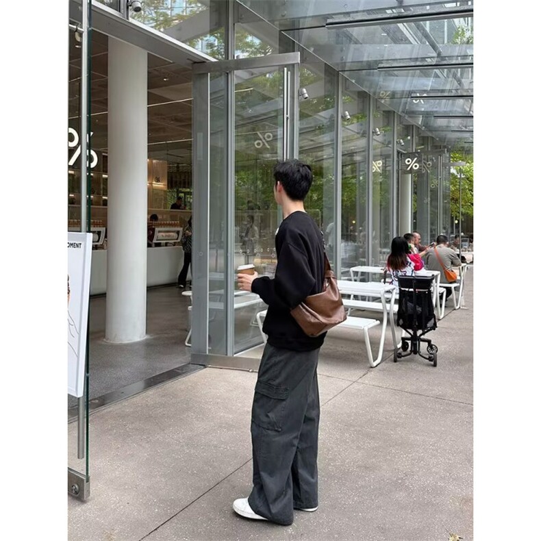 1506-1/KG1311/P62鹅噗丝大码复古工装裤双褶宽松休闲裤抽绳直筒，男装工装外套，星座1506-1