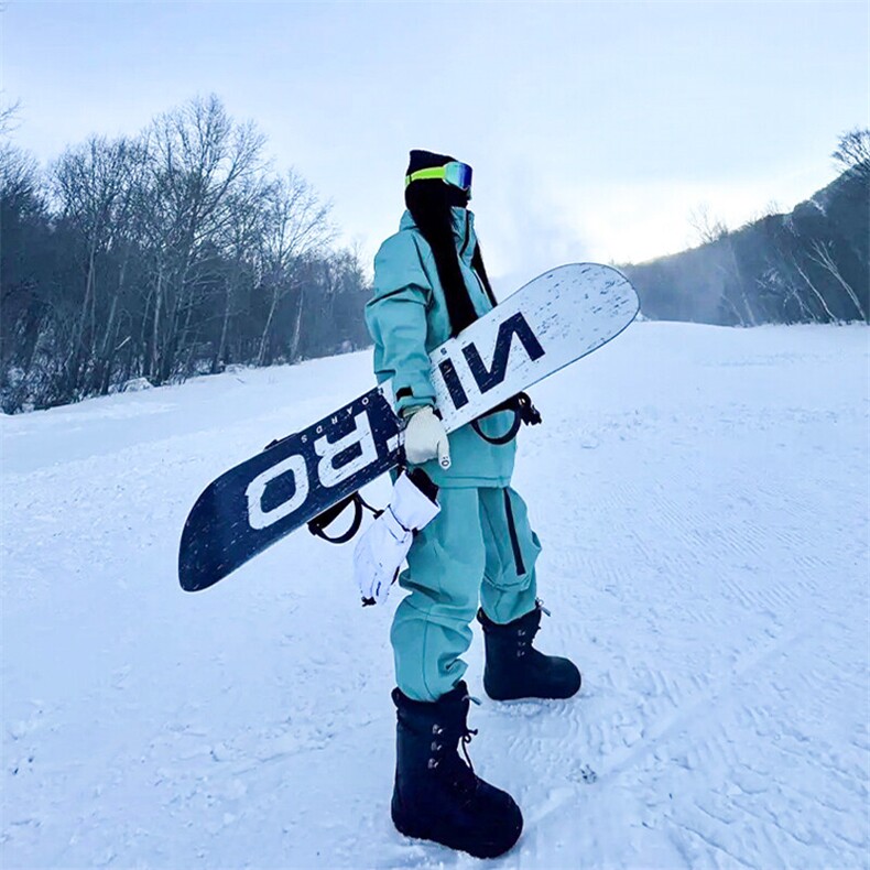 冬季防风防水双板男女款连帽滑雪服衣裤套装M25+K1002J加绒-P248图片