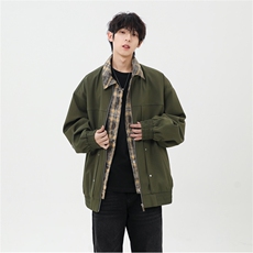 秋季假二件休闲痞帅工装翻领夹克潮流外套XZ301b-2-JK2589P78，男装夹克，星座301B-2（原A443-1）