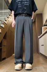 男士夏季2025新款宽松垂感直筒西装裤男生休闲长裤Q818-P35，男装西服套装，星座610（原A335）