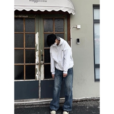 水洗深蓝色微喇牛仔裤男闪电纹牛仔裤直筒裤子男N62-P48，男装牛仔裤，星座1007（原301D）