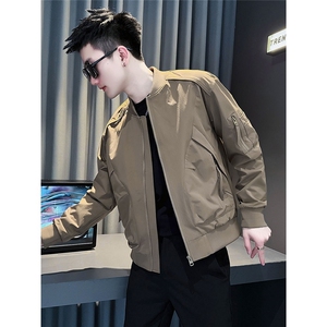 潮牌痞帅短款夹克男款潮流休闲棒球服外套衣服男2025新款上衣图片