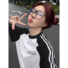 黑袖拼白色