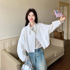 【】短款白色工装休闲外套女春季新款607-P140-K228，女装短外套，2C126