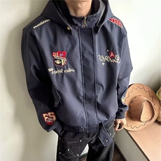 WT113-P74美式徽章刺绣毛领棉服男女冬季座山雕飞行夹克，男装夹克，电商B323A