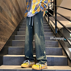 XZ616春季新款设计感星星牛仔裤休闲长裤TY2412P55控68，男装牛仔裤，星座512A（原616）