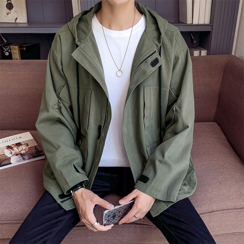 春季休闲运动纯棉外套口袋韩版连帽男士夹克潮
DS168T,男装夹克,电商A102