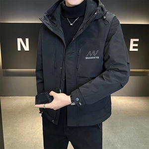 M22 P120 2025秋冬新款二棉加棉夹克连帽冲风衣男士外套棉服图片