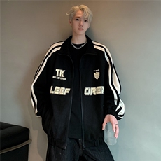 美式鹿皮绒夹克男秋季重磅休闲飞行员外套翻领情侣上衣JK108-P78，男装夹克，电商C307A