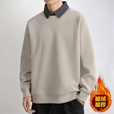 2025秋冬季时尚假两件衬衫领领一体绒卫衣打底衫2509-P60，男装T恤，星座310B-3