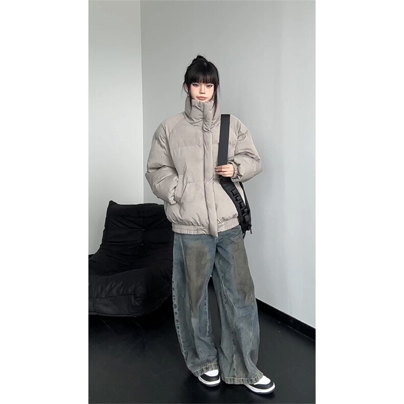 扎染棉服复古街头休闲加厚短款立领廓形外套男5D3062-TP60不,男装棉衣,电商A102