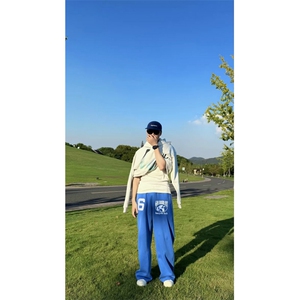 【特价】美式宽松运动卫裤印花潮 P46 YW888图片