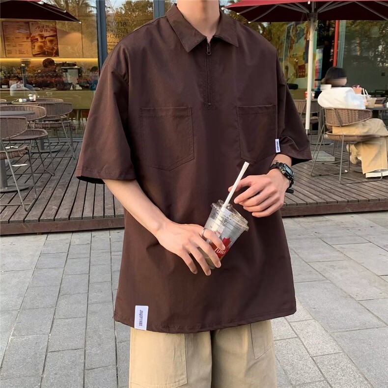 翻领短袖T恤男简约百搭休闲打底五分袖POLO衫JC04P30，男装Polo衫，星座1116-2