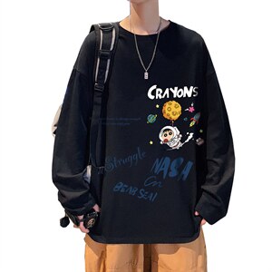 CX20-P25大码长袖t恤男春季新款打底衫男港风圆领卫衣男，男装T恤，电商B367