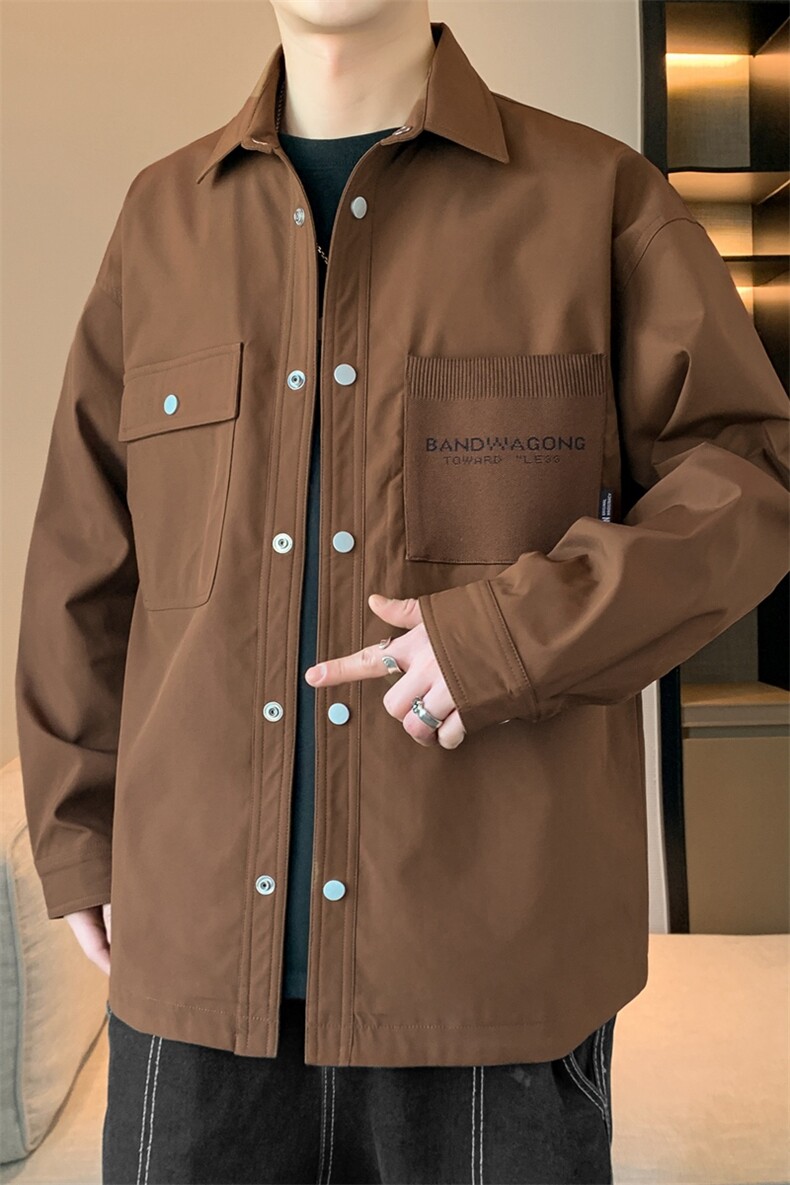 春季新款现货中性风夹克户外纯色衬衫领外套DSA157B-CS01-P55,男装夹克,电商A157B
