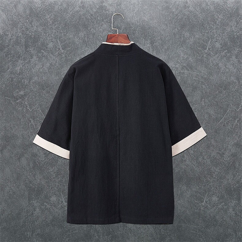 2025男士汉服五分袖T恤唐装古风风QT2026-M125-P25,男装T恤,星座1512