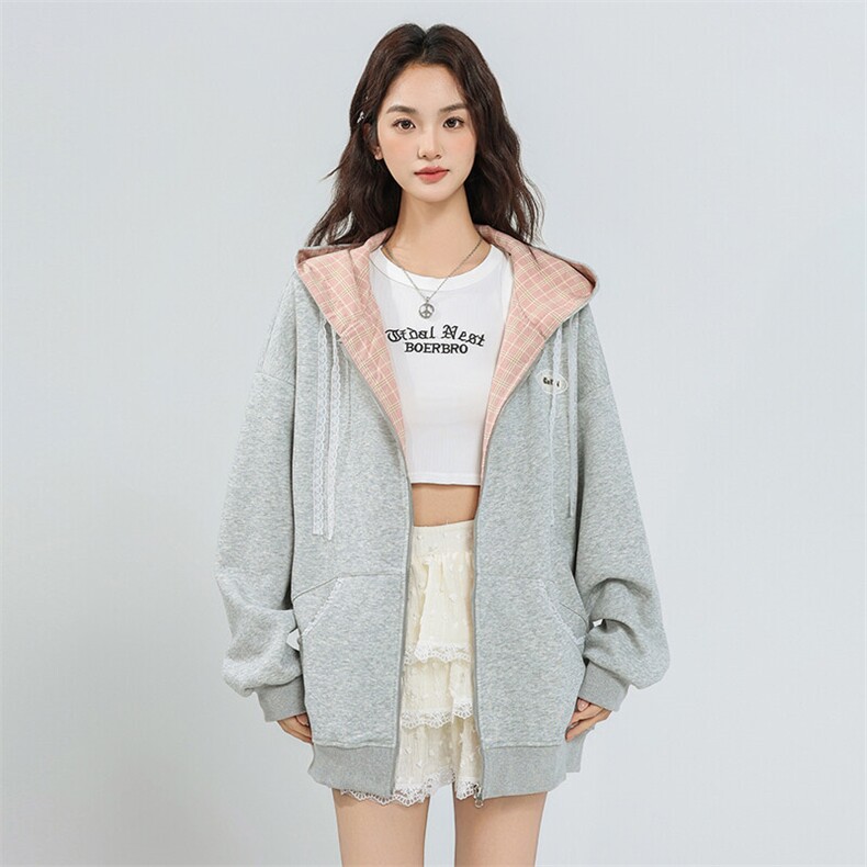 2026春季新款港风日系复古贴标拉链开衫卫衣连帽外套JK1412-P85,男装卫衣,星座313A(原308A-2)