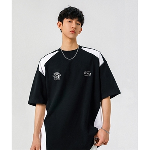 凉感双色拼接设计羽毛球球服大码M-5XL短袖T恤男DX78029P50控78图片