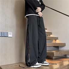 直播秋冬侧拉链透气网布休闲裤男宽松速干裤伞兵裤K10130-P35，男装休闲裤，电商A099
