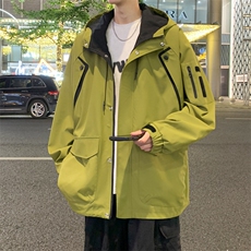 新款秋季夹克男工装青少年户外宽松大码外套情侣冲锋衣JK0199-P85，男装夹克，星座308B-2