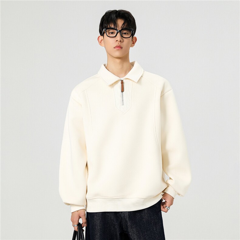 春季新款轻熟休闲风 POLO领卫衣WY05512-P55图片