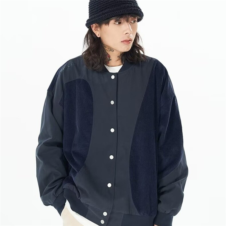 复古美式男潮牌撞色春秋款ins潮流宽松休闲高级感外套W6867-P57,女装短外套,星座412-3