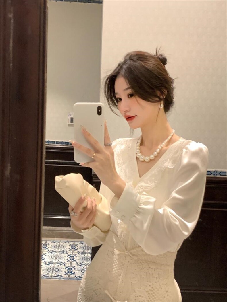秋季新款木耳边衬衫，女装衬衫，M.W 嫚维