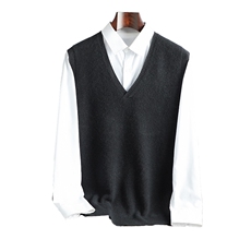 抽条加厚V领马甲35%羊绒保暖舒适男装，男装背心/马甲，飞邦羊绒