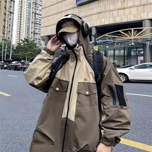 美式高街拼色小牛津防水外套男韩版潮流2025冬季ins夹克CC016-P75图片