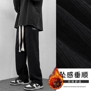 加绒休闲卫裤长裤时尚胶标垂感抗皱显瘦显高 1098常规37-加绒45图片