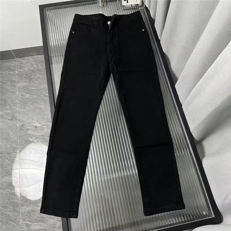 1506-1/K6781/P49潮牌男浅色百搭印花修身小直筒牛仔裤痞帅休闲图片