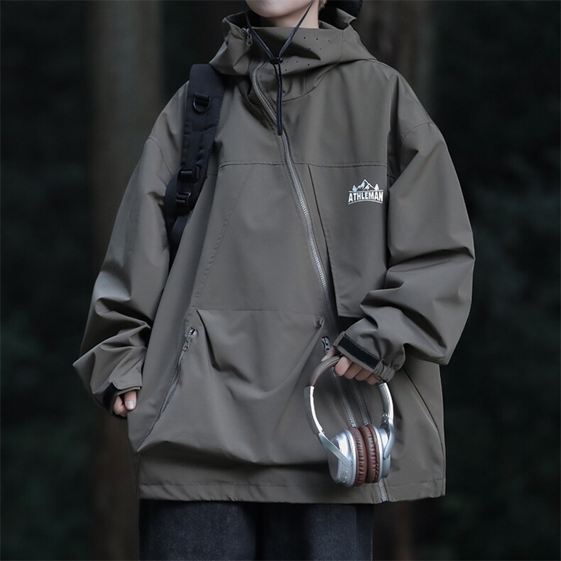 机能斜链接运动夹克美式户外登山服连帽冲锋衣外套男女W7898-P66,男装夹克,星座512-4