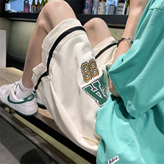 20新款美式hiphop裤子男女宽松百搭潮流五分裤刺绣短裤K3277-P30，男装休闲裤，星座512-2