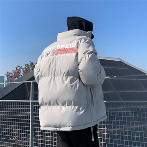 冬季保暖加厚立领情侣手塞棉字母印花棉衣外套 XZ212-QMY233-P85图片