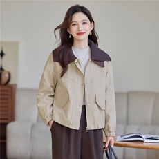 现货!2025年冬季时尚双层大翻领加厚加绒宽松棉外套，女装棉衣/棉服，依恋蒂丝
