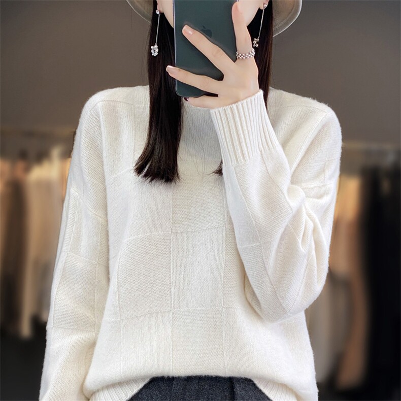 2025年夏季宽松型常规单件套头长袖时尚百搭,女装羊毛衫,春贝羊绒