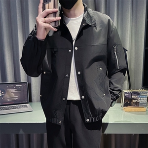新款社会小伙秋冬男时尚工装夹克男店主外套JK802-P78 控128 卡其图片