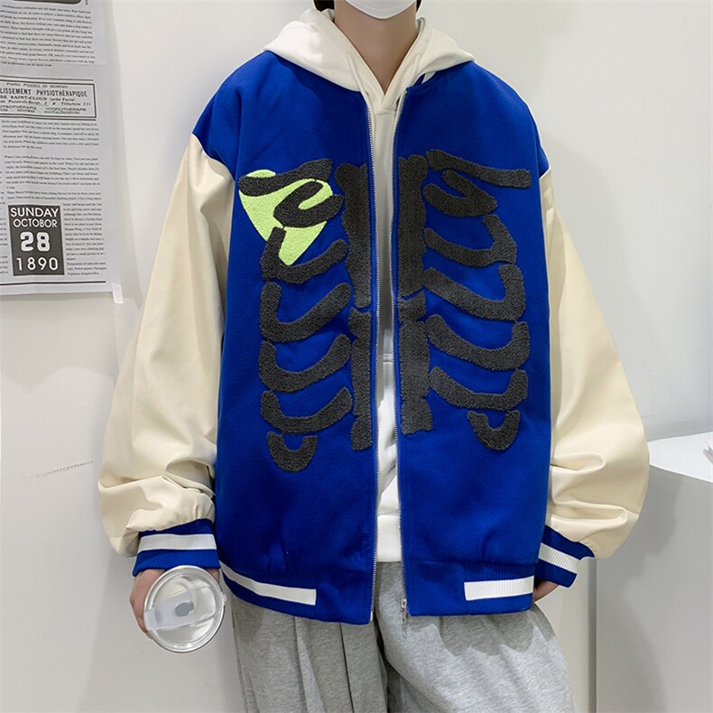 美式复古街头棒球服女秋新款高街设计感bf慵懒夹克外套JK030-P70,男装夹克,星座308B-1