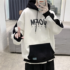 春秋热卖带帽学生拼色宽松休闲百搭连帽薄款卫衣W005B/P30特，男装卫衣，电商A243