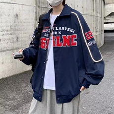 春秋季新款字母刺绣飞行员夹克男ins潮牌高街宽松外套W6987-P58，男装夹克，星座512-2
