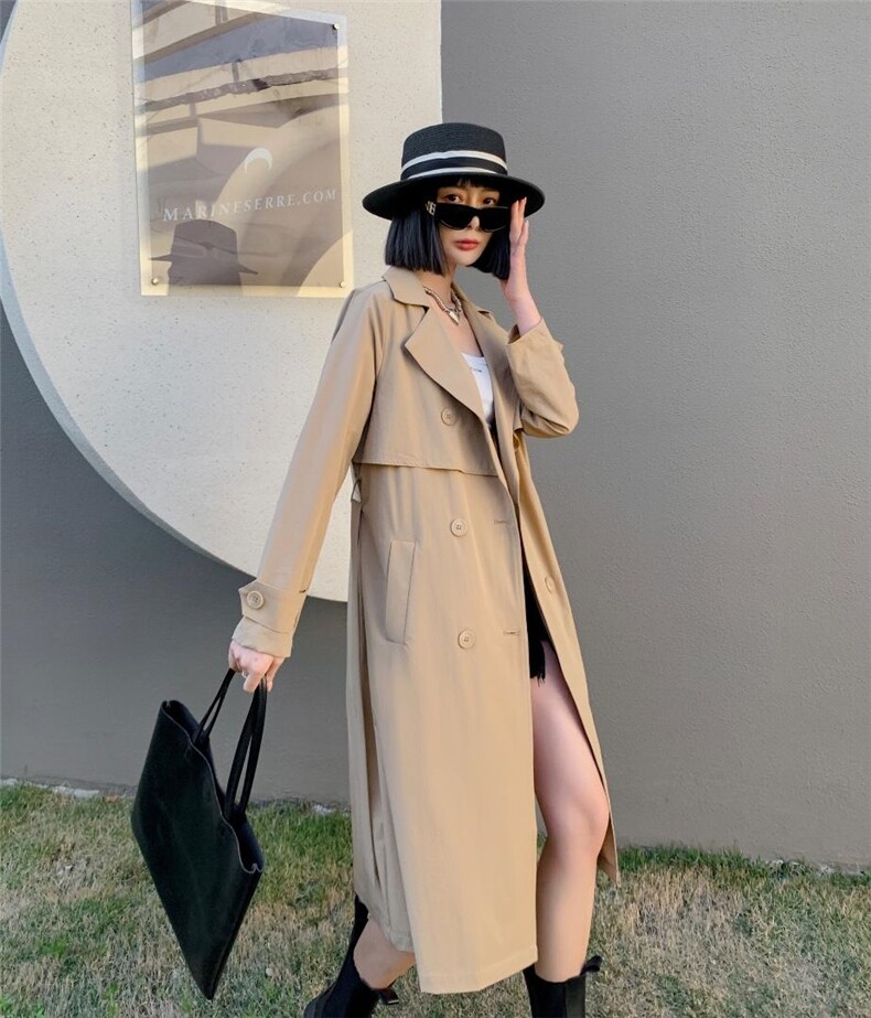 【现货】春季新款四面弹经典时尚风衣，女装风衣，得瑟空间