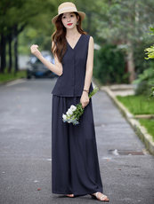现货！夏装夏季2025套装女洋气时尚气质优雅两件套，女装套装/套裙，涵墨