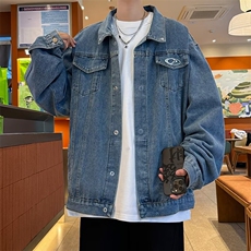 小众金属拼接垫肩短款牛仔外套男春秋美式痞帅夹克J2199，男装夹克，星座1116A-1（原606A）