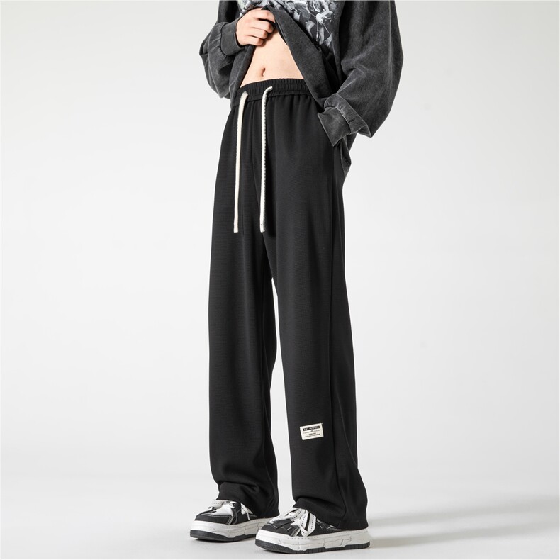抖音品质春季新款INS垂感小标宽松直筒休闲裤B315-K24023-p50控68,男装休闲裤,电商B315
