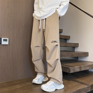 主推 休闲裤男裤子港风宽松刺绣阔腿裤 416B-1-KL686-P50限68图片