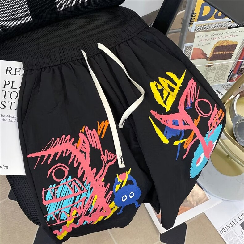 男新款冰丝速干发泡印花短裤DK5537P28,男装牛仔裤,星座1116-2