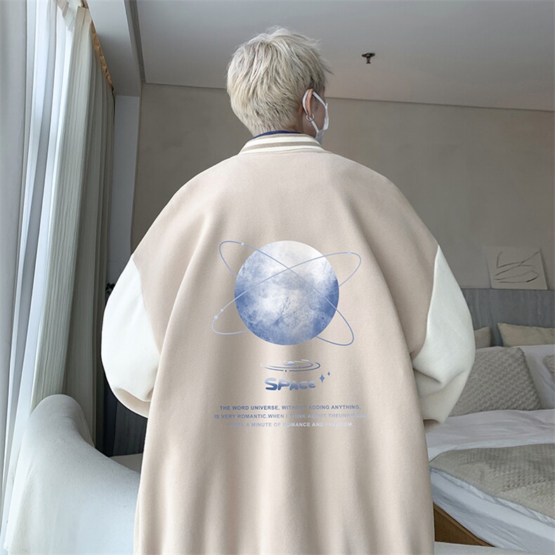 摇粒绒棒球服男大码开衫卫衣男夹克BF86241-P65,男装夹克,电商A040