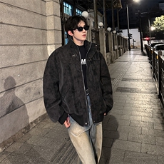 405A美式复古飞机扣设计皮衣短款棉服MY25812-特批100控178，男装皮衣，星座405A