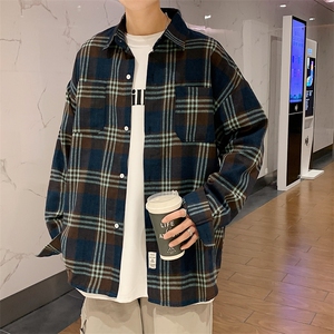 2025秋冬港风长袖格子衬衫学生衬衣校服班服 CS2000/特P28 蓝色2图片