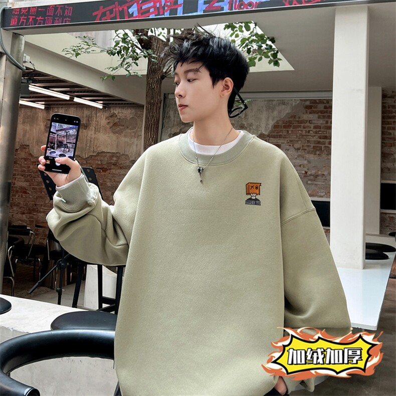 ！圆领卫衣男长袖T恤男WY173-P28加绒款（JR）-P33控价:49,男装卫衣,电商B367